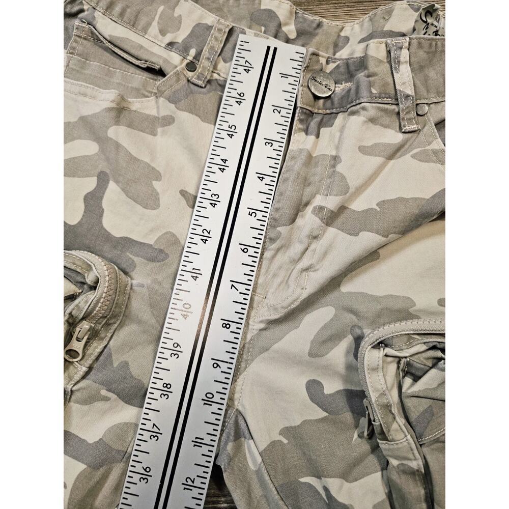 Smoke Rise Pants Mens 32x32 Tan Cream Camo Cargo Stretch Denim Jeans Skinny Fit - Picture 6 of 9